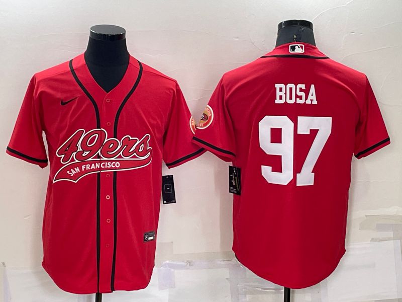 Men San Francisco 49ers #97 Bosa Red Nike Co branded NFL Jersey
